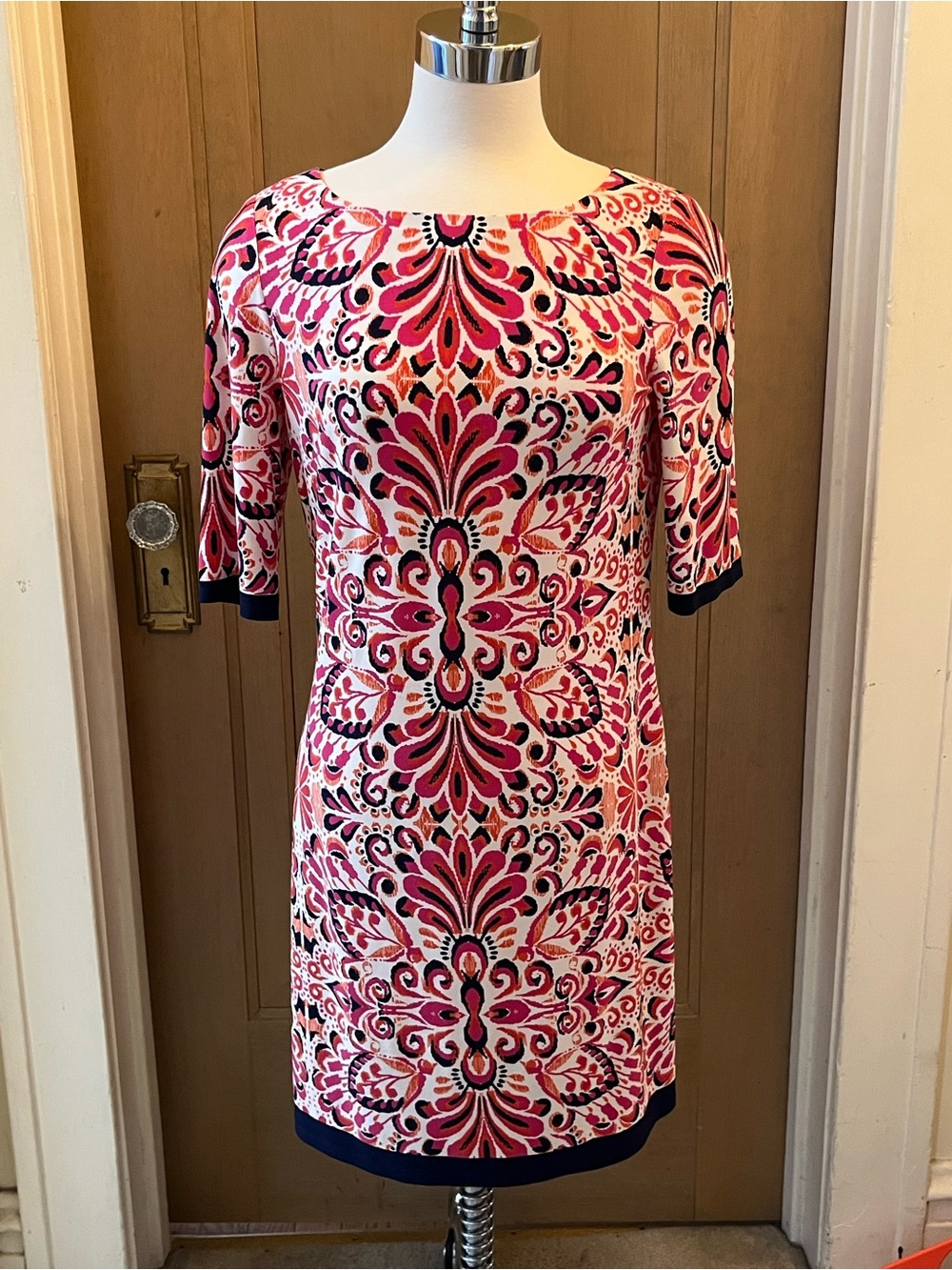 Eliza J Pink Floral-Print Mini Shift Dress